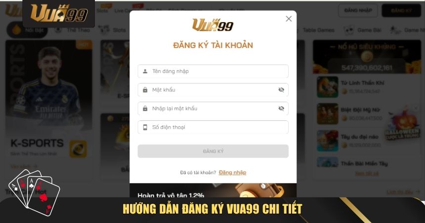 Hướng dẫn đăng ký VUA99 ngắn gọn và chi tiết