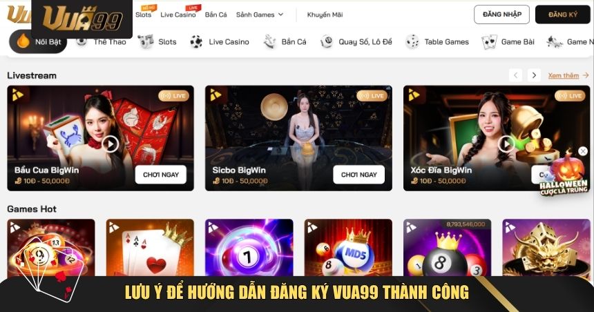 Lưu ý để hướng dẫn đăng ký VUA99 thành công