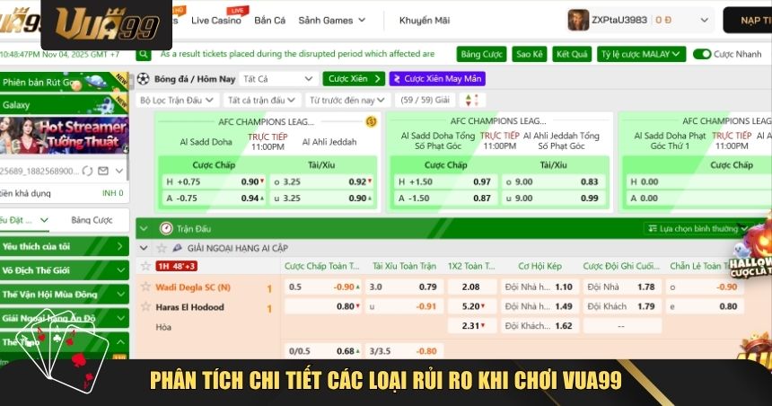 Phân tích chi tiết các loại rủi ro khi chơi VUA99